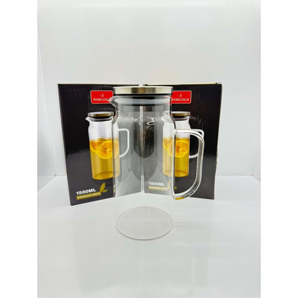 HF3050 - BOROSİLİKAT SÜRAHİ METAL KAPAK 1.50 LT