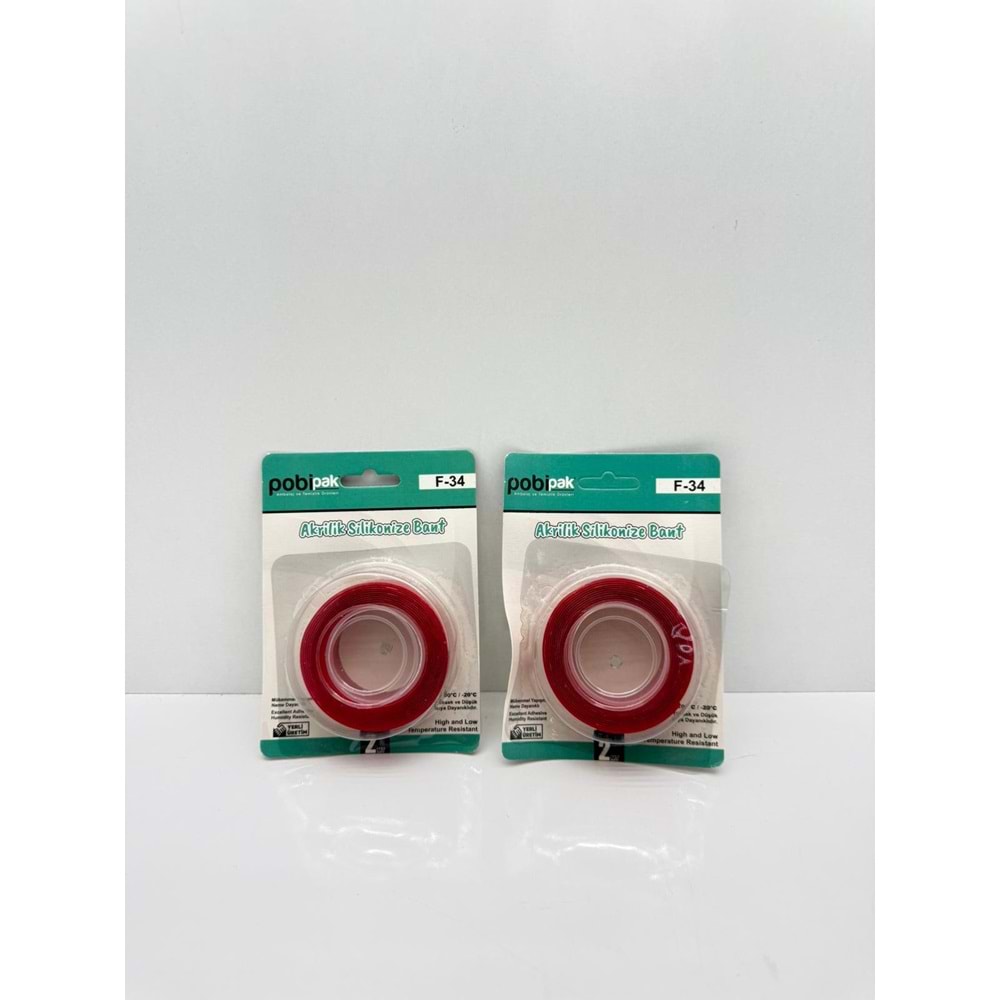 F034 - ÇİFT TARAFLI BANT KARTELALI 2 MT BAX:24