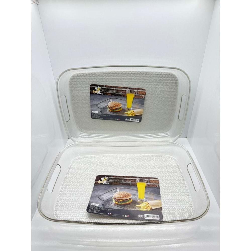 AK-844 DİAMOND KIRILMAZ TEPSİ DİKDÖRTGEN KL:12