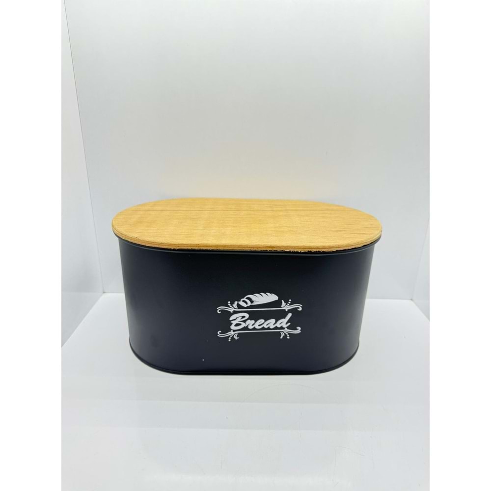 EKM06 - METAL EKMEK KUTUSU AHŞAP KAPAKLI
