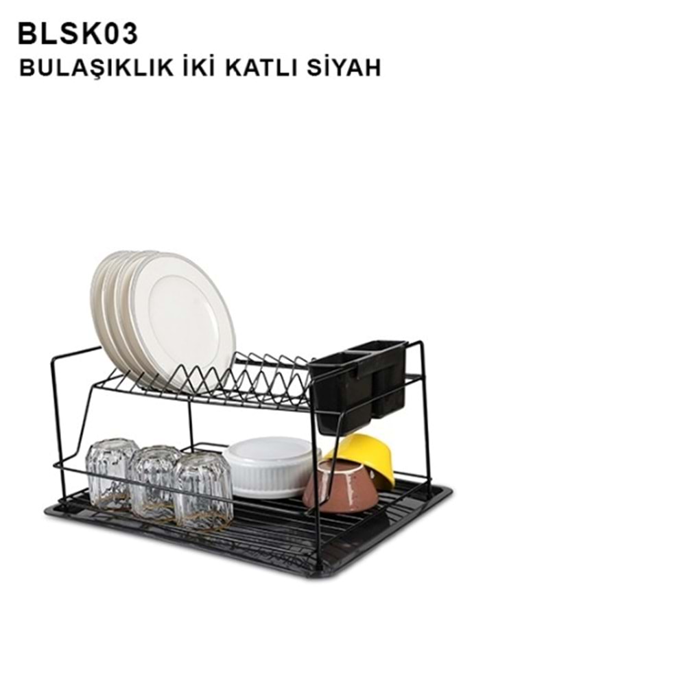 BLSK03 - BULAŞIKLIK 2 KATLI SİYAH