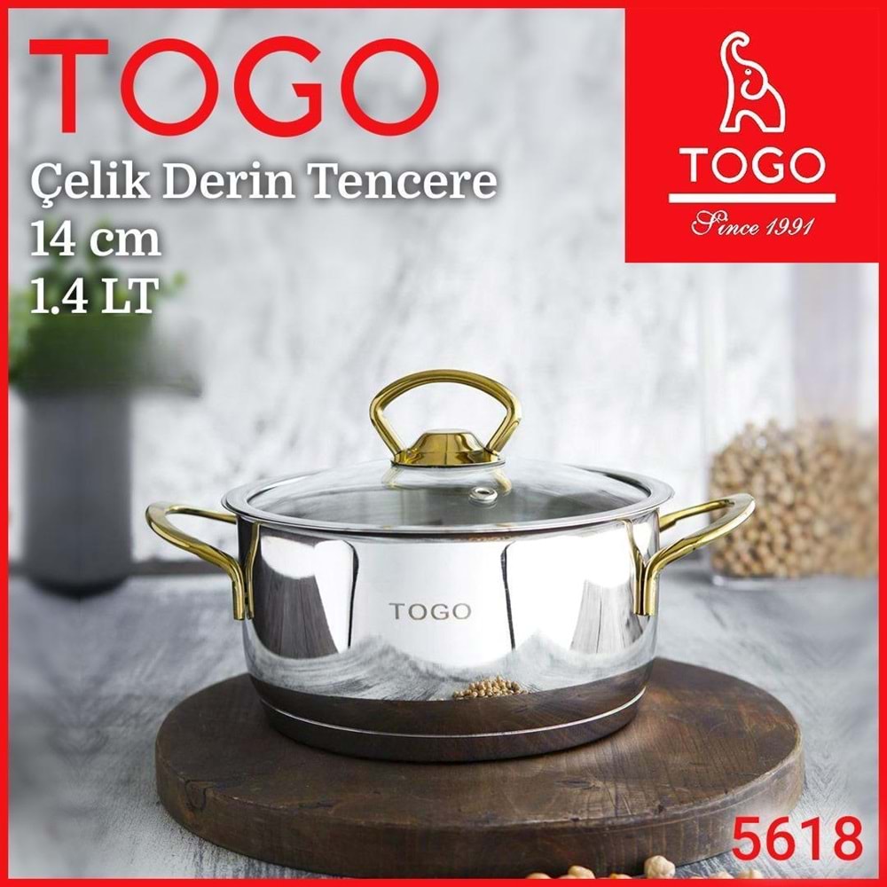 TOGO5618 - ZEN 14 CM DERİN TENCERE 1.4 LT KL:24