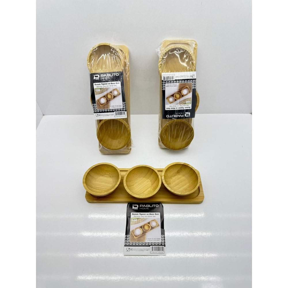 PBT-413 TEPSİLİ 3'LÜ KASE SETİ MİNİ KL:48