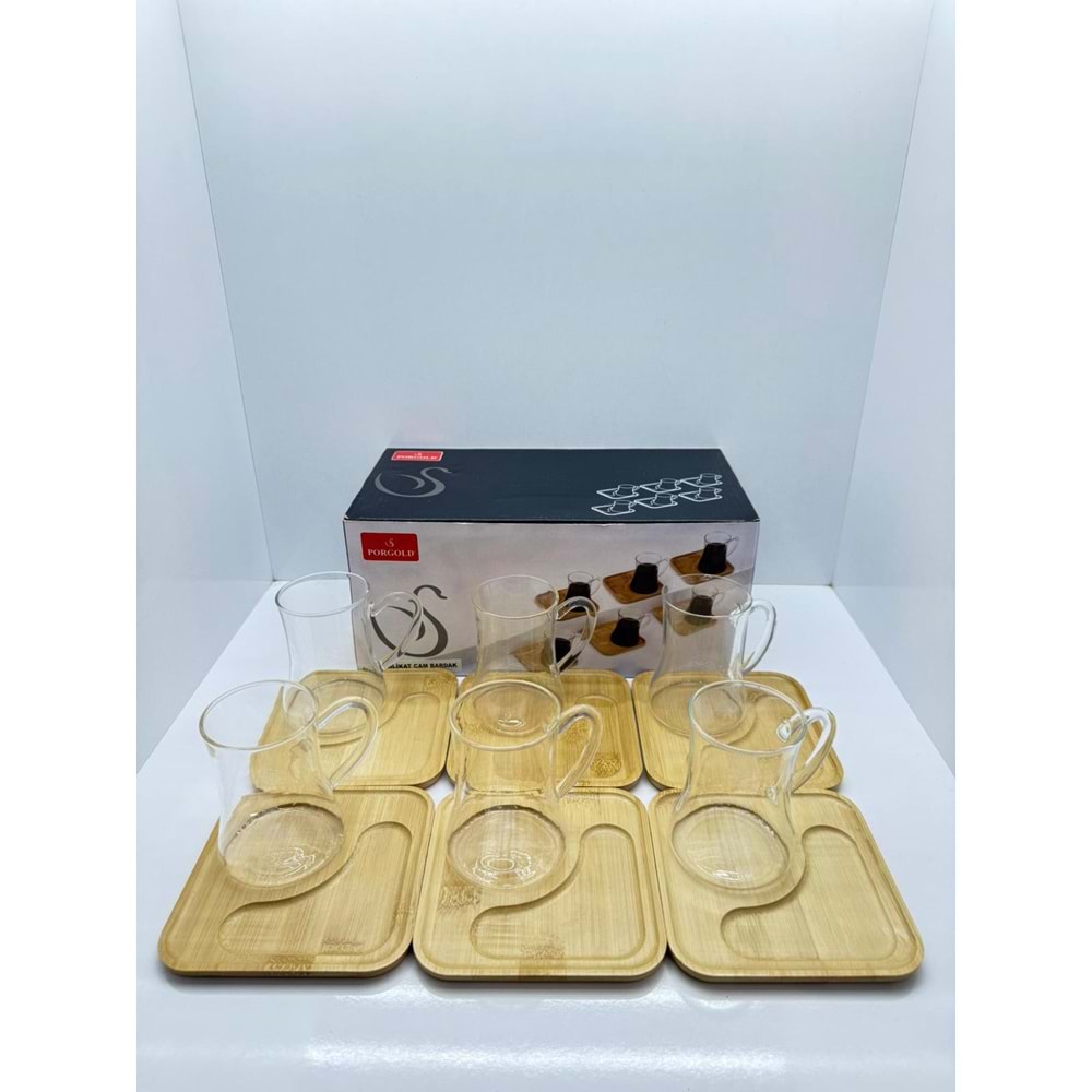 ALCB180-12B ÇAY SETİ 12 PARÇA KARE TABAK KL:12