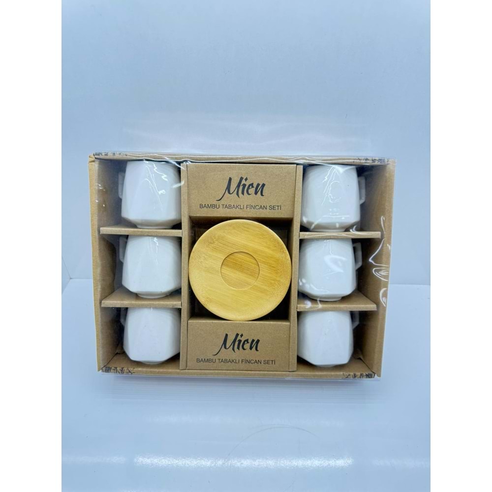 MİEN23408 - BAMBU TABAKLI FİNCAN TAKIMI KL:12
