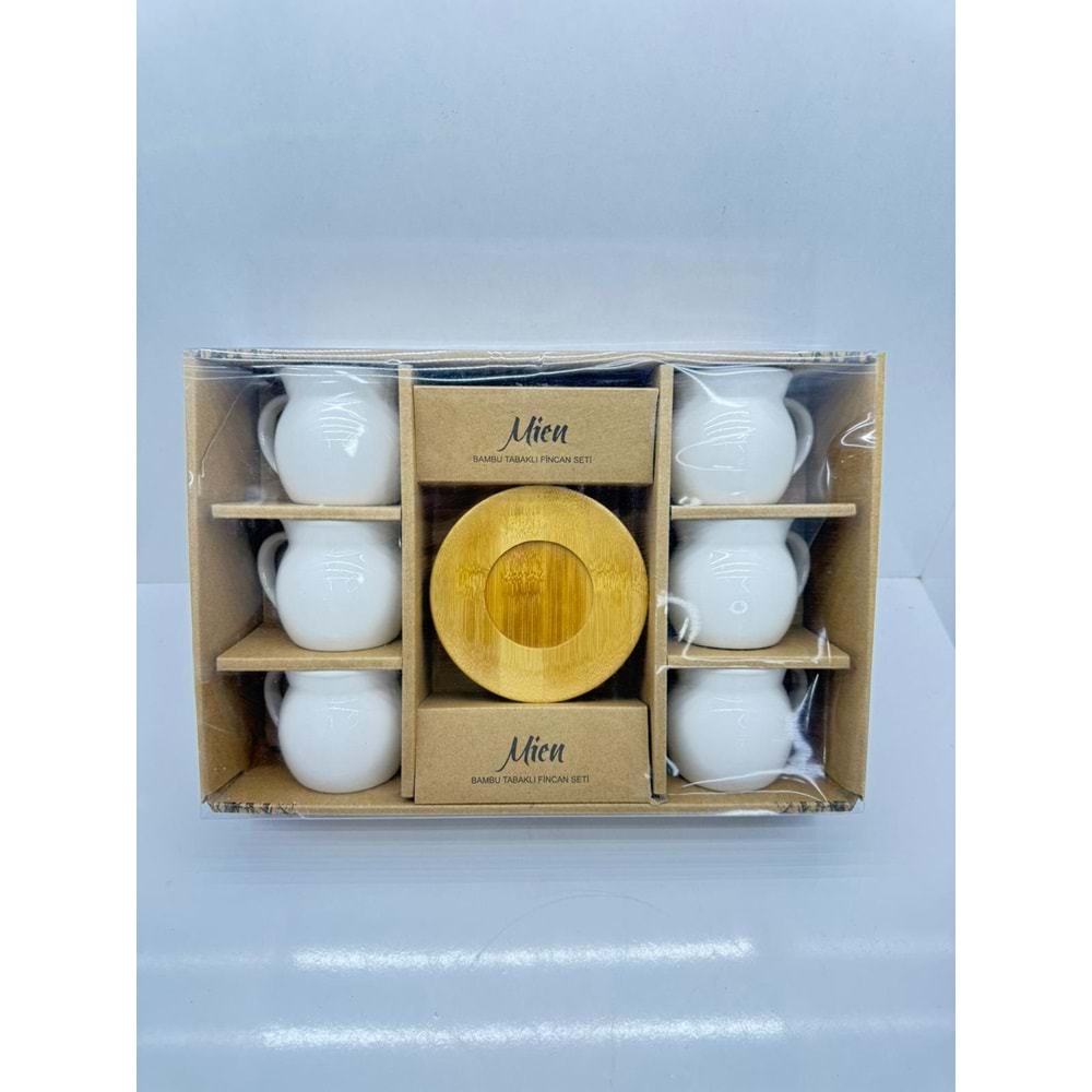 MİEN23404 - BAMBU TABAKLI FİNCAN TAKIMI KL:12