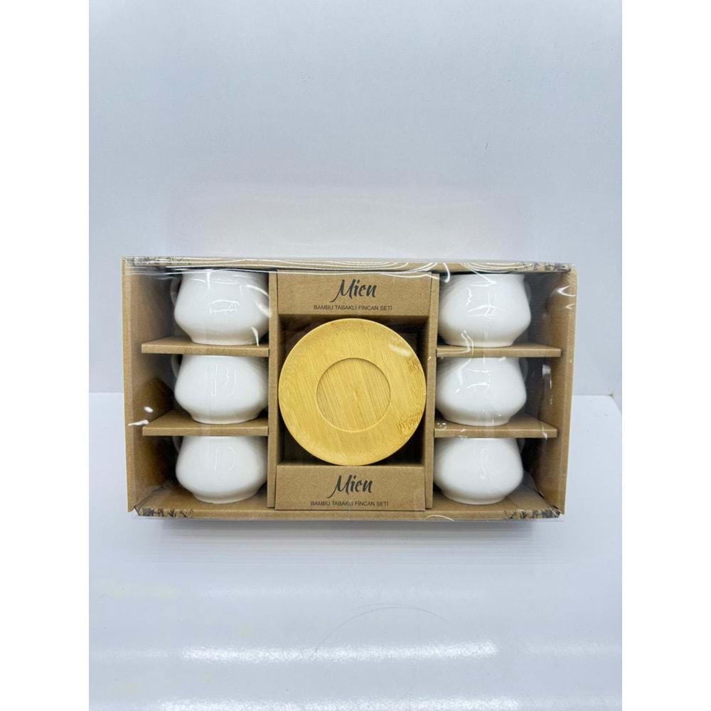 MİEN23407 - BAMBU TABAKLI FİNCAN TAKIMI KL:12