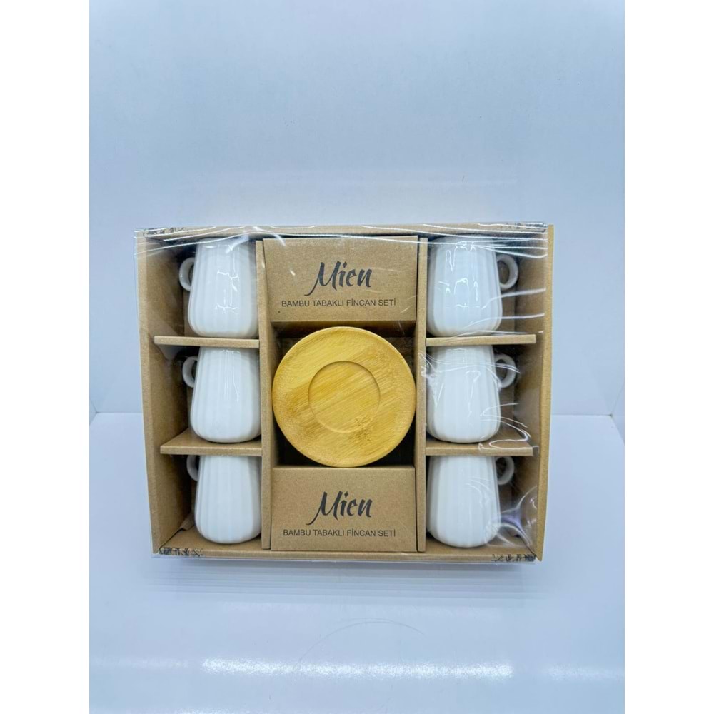 MİEN23406 - BAMBU TABAKLI FİNCAN TAKIMI KL:12