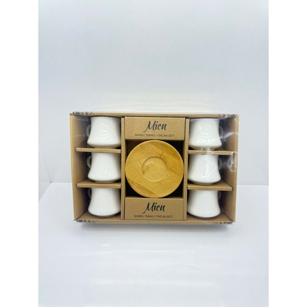 MİEN23405 - BAMBU TABAKLI FİNCAN TAKIMI KL:12