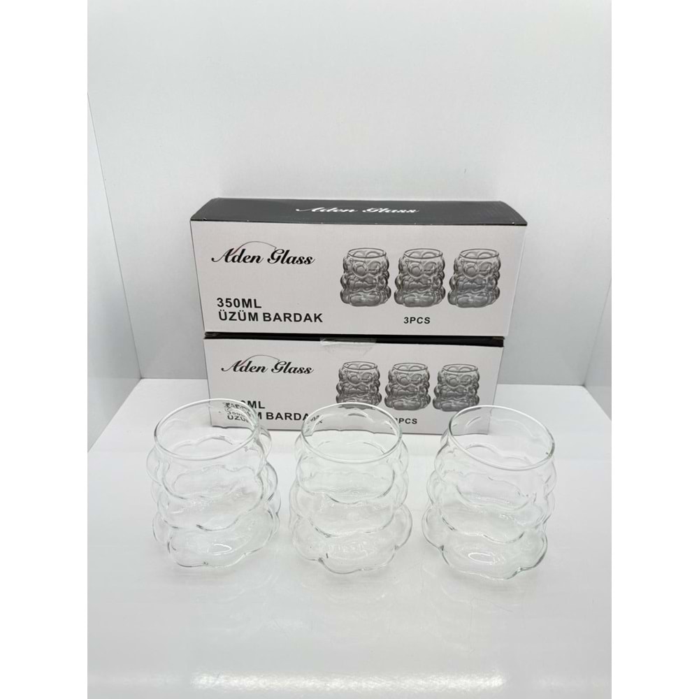 ADN905 - ÜZÜMLÜ BARDAK 3LÜ 350 ML KL:24