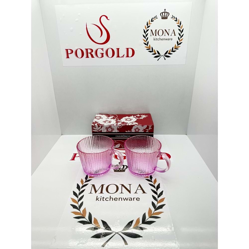 DM-TWYH/L2 DİAMOND KUPA BARDAK 2'Lİ HEDİYE KUTU KL:24