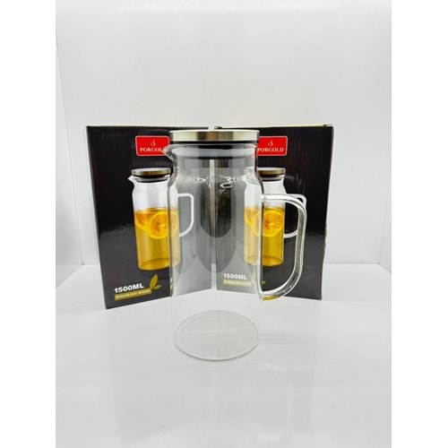 HF3050 - BOROSİLİKAT SÜRAHİ METAL KAPAK 1.50 LT
