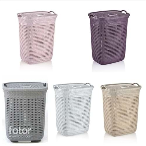 8003 RİO 65 LİTRE ÖRGÜ DESEN ÇAMAŞIR SEPETİ