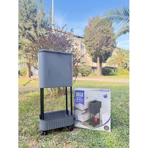 AR-052 TEK RAFLI TEKERLEKLİ ÇÖP KOVASI