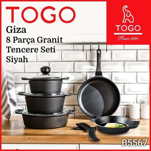 TOGO5567 - GİZA GRANİT TENCERE SETİ 8 PARÇA