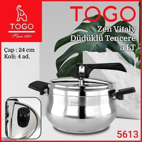 TOGO5613 - VİTALY PATLAMAZ DÜDÜKLÜ 5 LT KL:4
