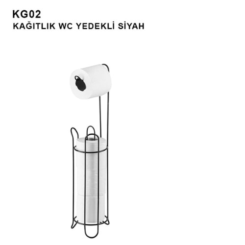 KG02 - KAĞITLIK WC YEDEKLİ SİYAH