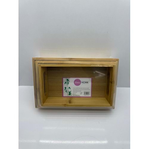 ELB-226 BAMBU 3'LÜ SUNUM TEPSİSİ