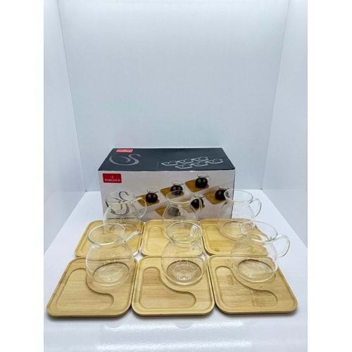 ALCB200-12B ÇAY SETİ 12 PARÇA KARE TABAK KL:12