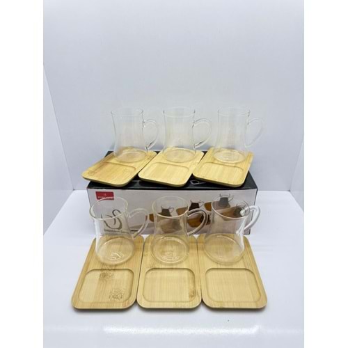 ALCB180-12A ÇAY SETİ 12 PARÇA DİKDÖRTGEN TABAK KL:12