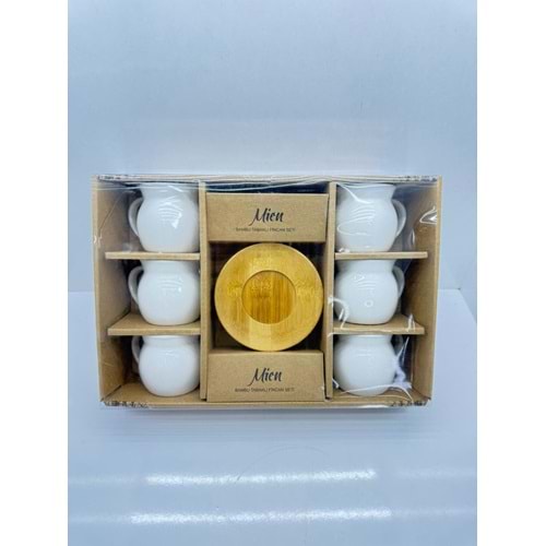 MİEN23404 - BAMBU TABAKLI FİNCAN TAKIMI KL:12