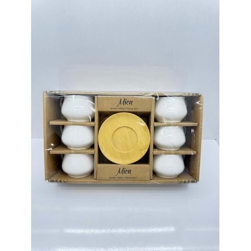 MİEN23407 - BAMBU TABAKLI FİNCAN TAKIMI KL:12