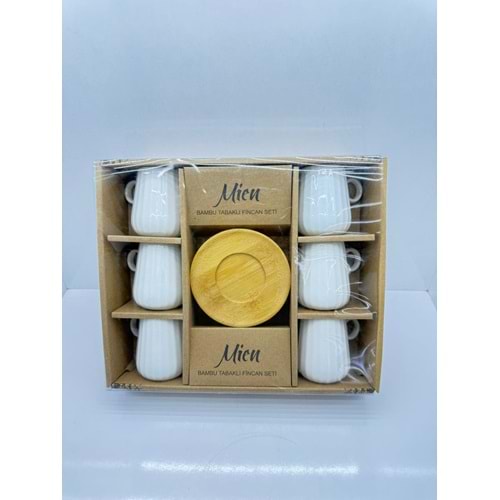 MİEN23406 - BAMBU TABAKLI FİNCAN TAKIMI KL:12