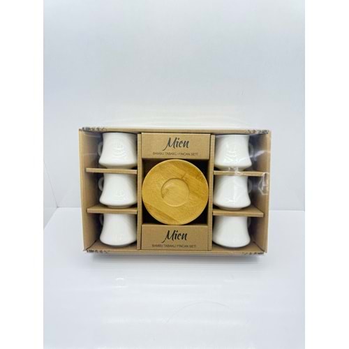 MİEN23405 - BAMBU TABAKLI FİNCAN TAKIMI KL:12