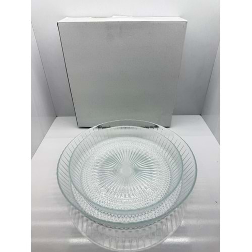 13041-42 ELENA 2Lİ CAM TEPSİ 29+25 CM
