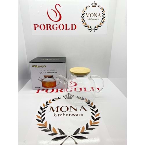 HB-22 CAM ÇAYDANLIK BAMBU KAPAK 1.000 ML KL:24