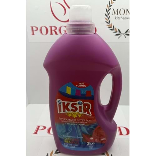 İKSİR SIVI ÇAMAŞIR DETERJANI RENKLİLER 3 LT