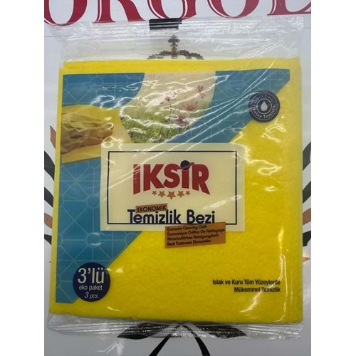 İKSİR 3'LÜ SARI TEMİZLİK BEZİ BAX:144'LÜ