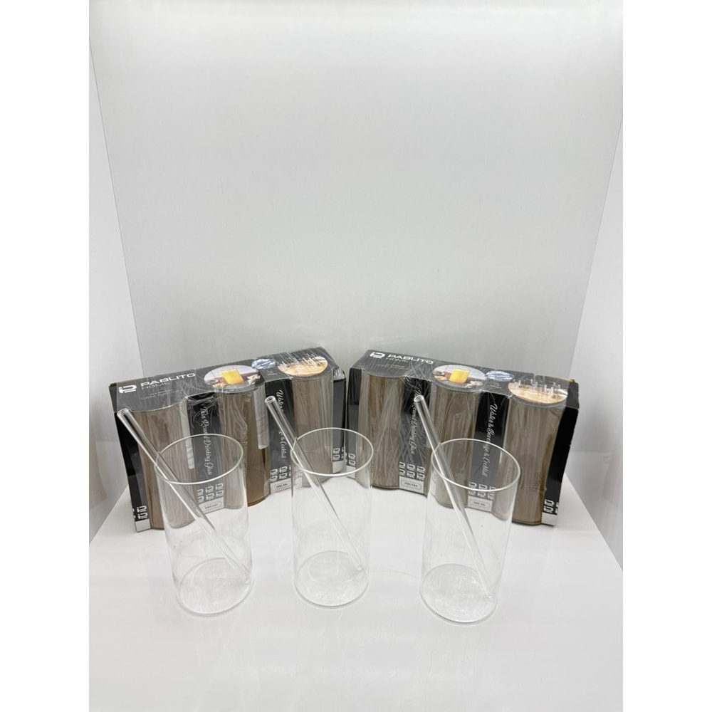 PBT-147 PİPETLİ CAM BARDAK 3'LÜ 390 ML